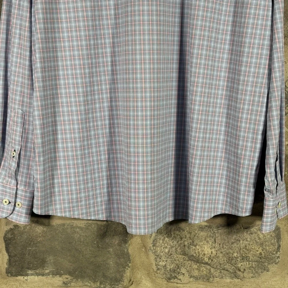 UNTUCKit XXL Plaid Shirt Mens Buehler 33987 Regular Fit‎ Blue Pink Long Sleeve